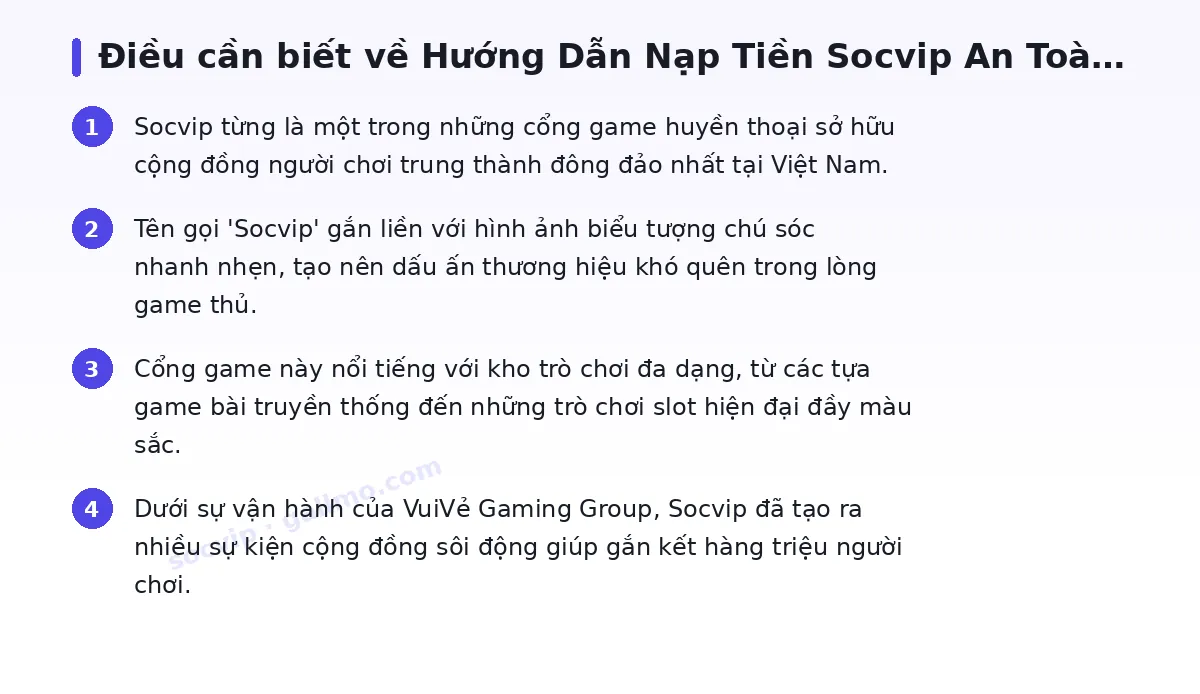 Những điều cần biết về socvip